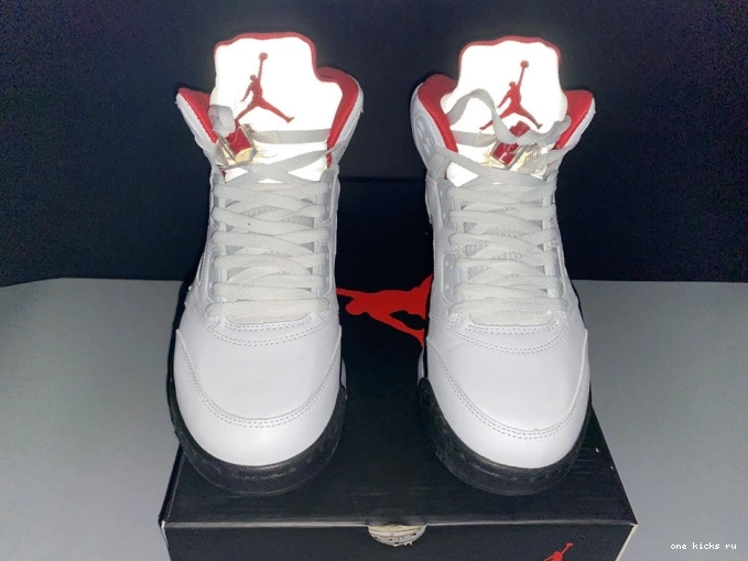 Chep Onekick Fire Jordan Tongue 5 Silver Retro DA1911-102 Red (2020) Air 0825